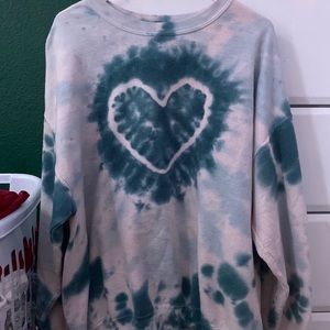 Urban outfitters heart tye dye crewneck